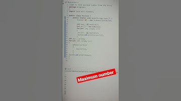 maximum number from array#java#shorts#programming#software