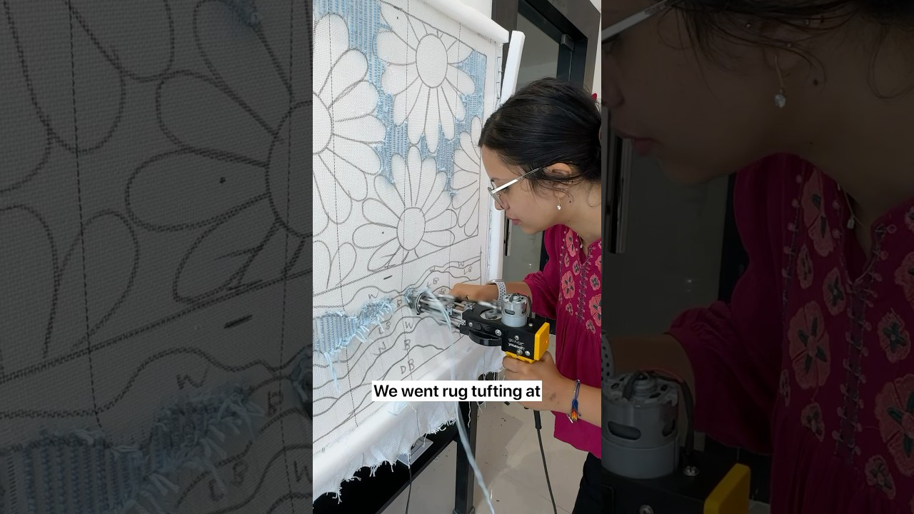 Trying Rug Tufting in Delhi! 🌸