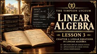 Solution & Applications of Linear Systems and Linear Independence – Lecture 3 (Linear Algebra)