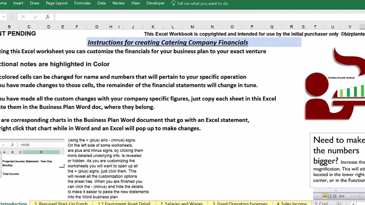 Catering Company Excel Worksheet - Introduction