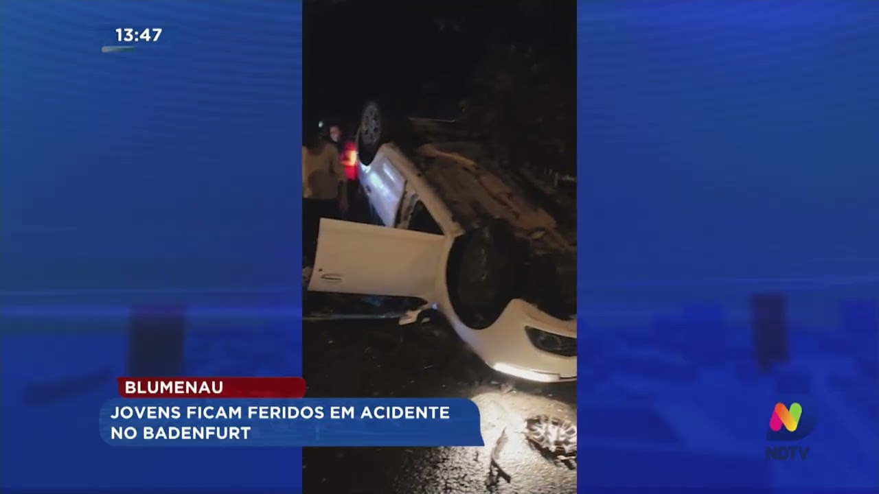 Blumenau: jovens ficam feridos em acidente no Badenfurt