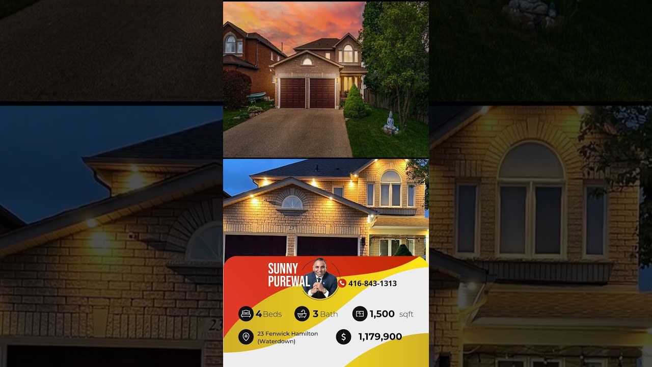 Check Out My New Listing Address 23 Fenwick Hamilton Waterdown Ontario L8B0P5