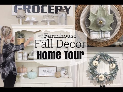 FALL DECOR HOME TOUR 2018 | FARMHOUSE INSPIRED | DIY WREATH AND PUMPKINS