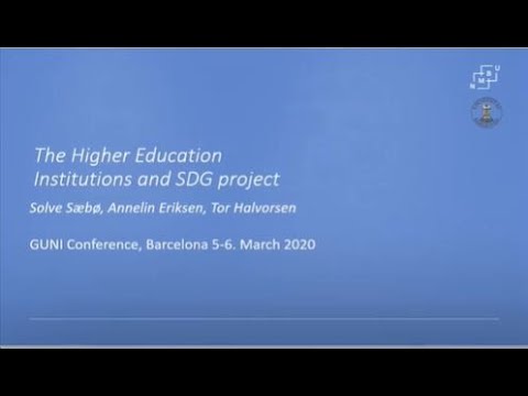 Higher Education Institutions and SDG projects - Solve Sæbø - YouTube
