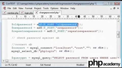 User Password Change Tutorial in PHP - Part 2 [English]