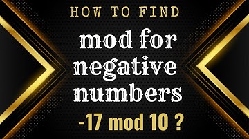 How to find mod for negative numbers