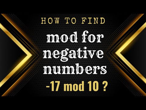 How to find mod for negative numbers