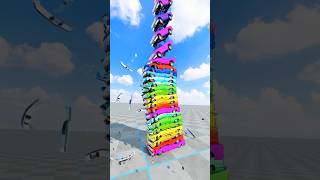 Colorful Cars Fall Crash - BeamNG drive screenshot 2