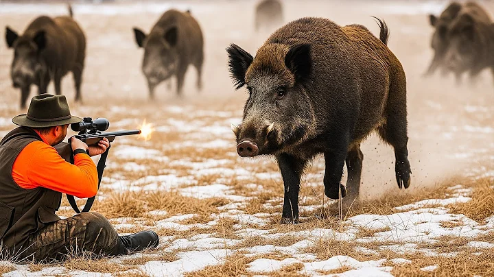INCREDIBLE! Wild Boars Go Crazy Searching for Food – How US Farmers Fight Back 🐗🔥