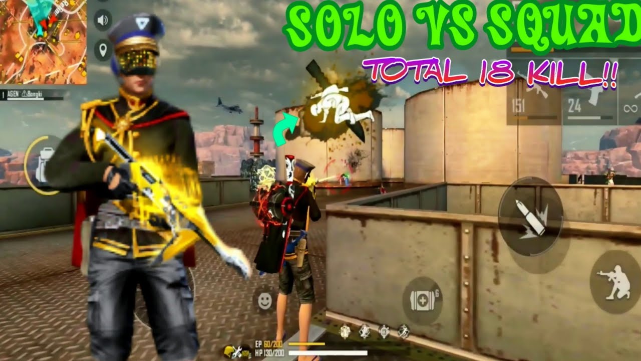 Solo vs Squad Kill 18 || FREE FIRE BATTLEGROUNDS 🔥 - YouTube