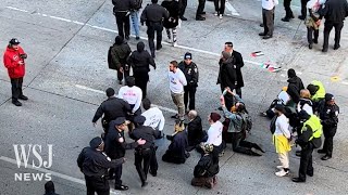 Watch: Pro-Palestinian Demonstrators Block Thanksgiving Day Parade | WSJ News