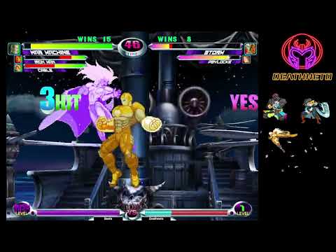 MvC2 War Machine j.LK link from Smart Bomb to air combo to Ironman assist Air to Ground extension