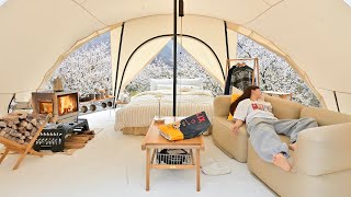 봄이 온 산 중턱, 대형쉘터로 호텔 부럽지 않은 펜트하우스 짓고 오향장육 만들어서 고량주 한 잔🍶 screenshot 4