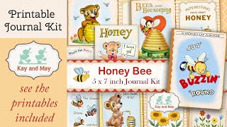 Beekeepers journal kit, printable junk journal, bee themed journal, Bee Culture journal by KayandMay