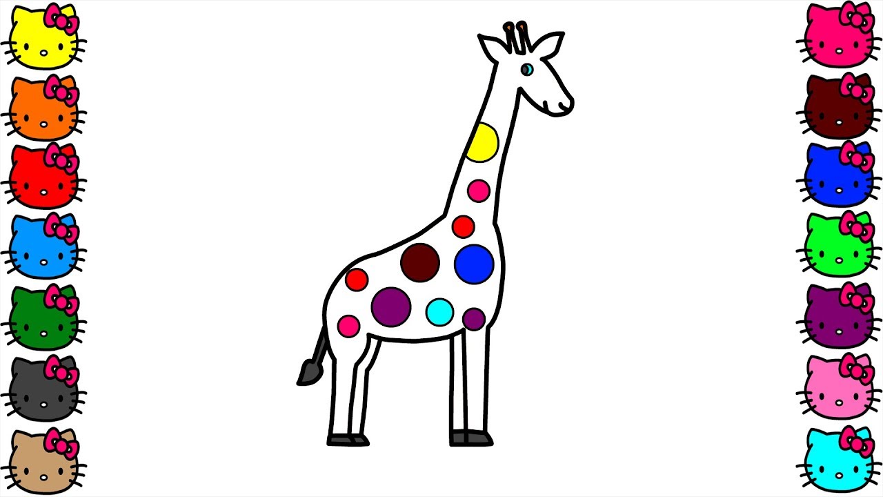 giraffe coloring pages - how to draw animal for kids