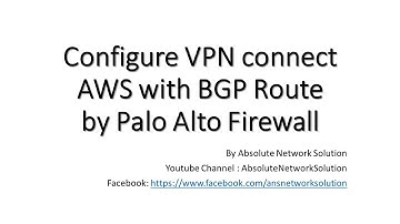 AWS IPSEC VPN and BGP on Palo alto Firewall