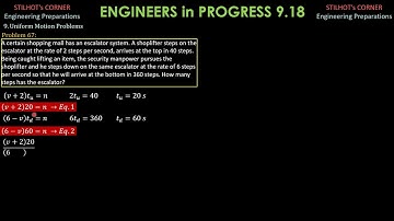 UNIFORM MOTION PROBLEMS, ENGINEERS in PROGRESS 9.18