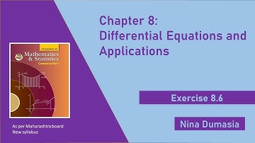 12th Commerce Differential Equations | Exercise 8.6