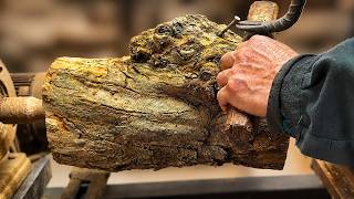 The Magic of Woodturning  - Transform An Ugly, Rotted Root into Masterpiece with Amazing Grain
