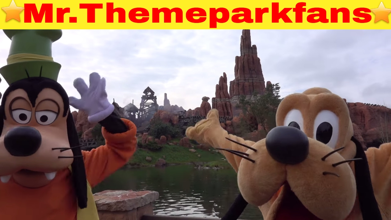 Disneyland Paris Pluto - Goofy Meet - Greet by the mine train coaster Big Thunder Mountain 2017:)