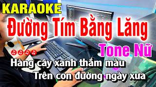Đường Tím Bằng Lăng Karaoke Tone Nữ Beat Chuẩn Dễ Hát | Karaoke Hà Nhi