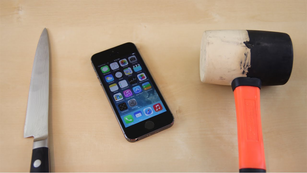 Apple iPhone 5s Hammer Crush & Knife Scratch Test YouTube
