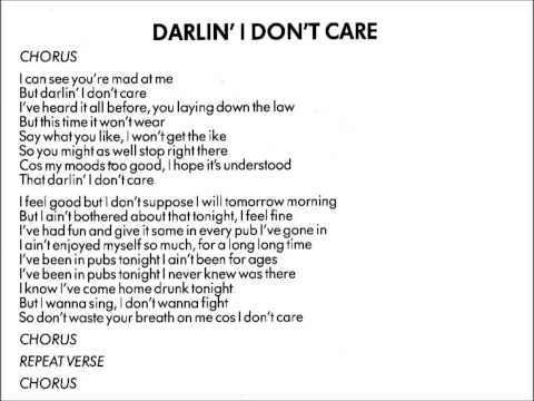 Chas and Dave Darlin I don't Care lyrics and song - YouTube