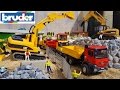 BRUDER TOYS TRUCKS construction site / sand transport video for kids!