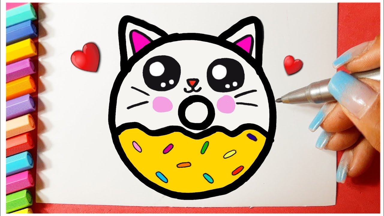 Como desenhar Cookie Cat Kawaii fofo ❤ Desenhos Kawaii - Desenhos