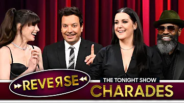 Reverse Charades with Anne Hathaway and Melanie Lynskey | The Tonight Show Starring Jimmy Fallon