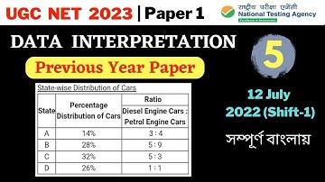 UGC NET 2023: Paper 1 Preparation | Data Interpretation  for UGC NET | UGC NET DI PYQ 2023