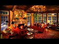 Blizzard Sounds in a Rustic Living Room | Snowstorm Sounds with Fireplace Crackling for Deep Sleep