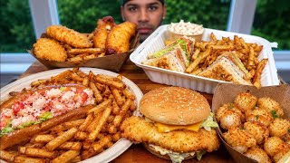 (ASMR NO TALKING) DELUXE FISH & CHIPS | FIRST MUKBANG BACK IN MY HOMETOWN FREDERICTON NEW BRUNSWICK