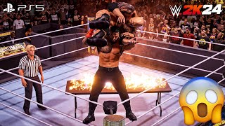 WWE 2K24 - Roman Reigns vs. The Rock - WrestleMania Main Event Match | PS5™ [4K60]