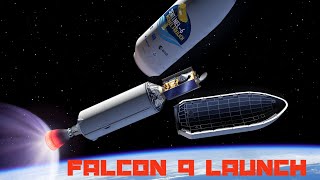 Falcon 9 satellite deployment and booster landing 