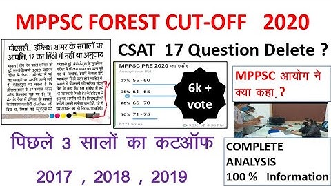 FOREST CUTOFF 2020 | MPPSC FOREST CUTOFF 2020 | MPPSC Forest Ranger cutoff 2020 |MPPSC 2020 FOREST