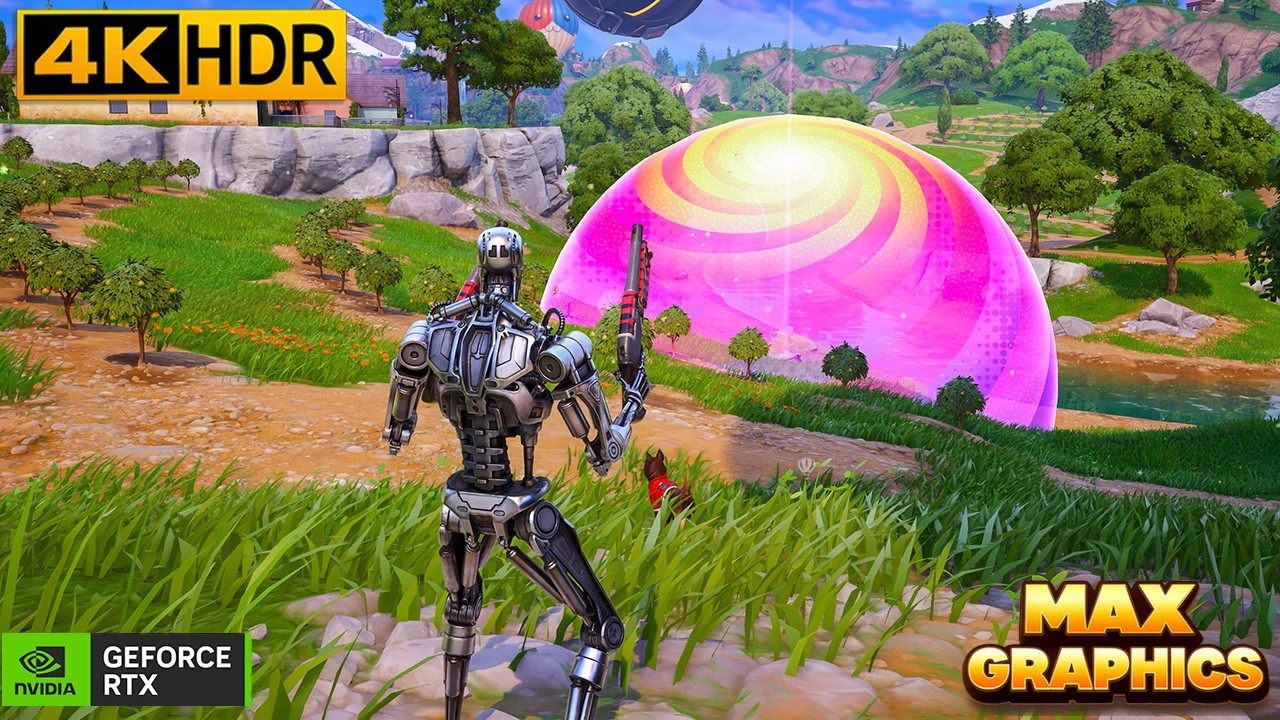 Fortnite 4K Max Graphics Zero Build Gameplay | T-800 Skin Terminator (Chapter 7 Season 1)