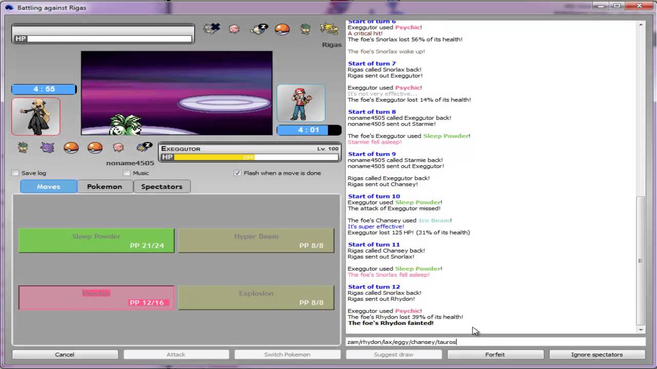 Pokemon Online World Cup Week 7 - noname4505 vs Rigas [RBY OU]