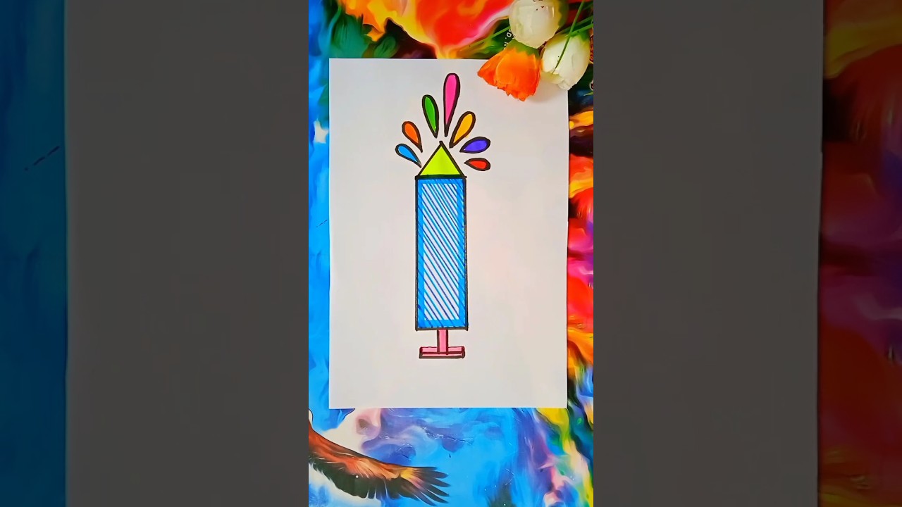 How To Draw Holi Pichkari || Pichkari Drawing || Holi Drawing || Kids Art 