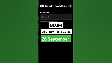 BLUM YouTube Video Codes 26 September | BLUM : Liquidity Pools Guide | BLUM today YouTube code #blum