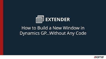 How to Build a New Window in Dynamics GP...Without Any Code