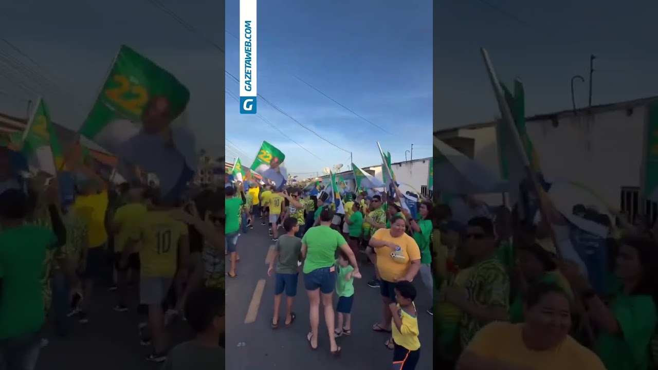 Apoiadores de Flávio Bolsonaro saem às ruas de Campo Alegre na véspera da eleição