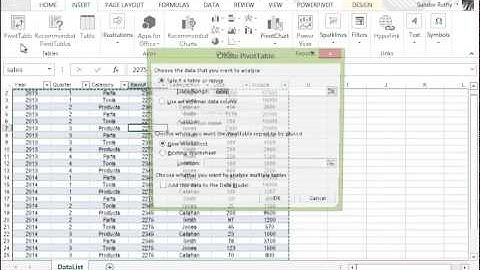Creating Pivot Tables in Microsoft Excel 2013