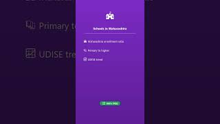 🏫 Maharashtra School Enrollment — SarkarData Govt Data App #Shorts