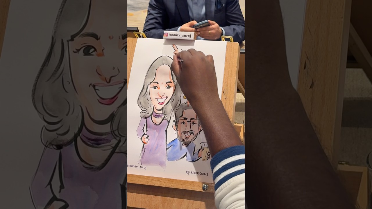 Live Caricature Artist at Events | Viral Event Entertainment for Weddings & Corporate Shows