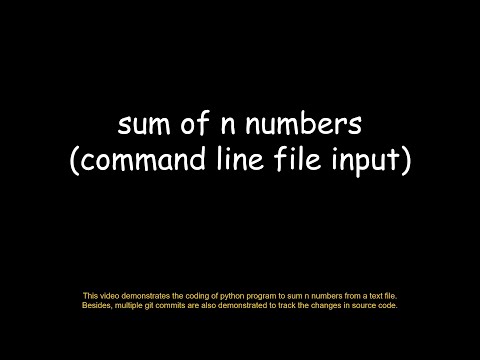 sum of n numbers   command line file input