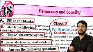 DAV Class 7 Sst Chapter 18 Democracy And Equality Full Exercise Solution With Question Answer D E