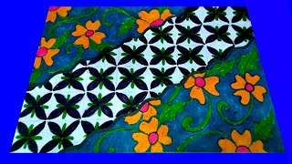 Cara menggambar batik motif bunga kombinasi kawung yang mudah. SBDP kelas 5 tema 3. Cara menggambar batik motif bunga kombinasi kawung yang mudah. SBDP kelas 5 tema 3.