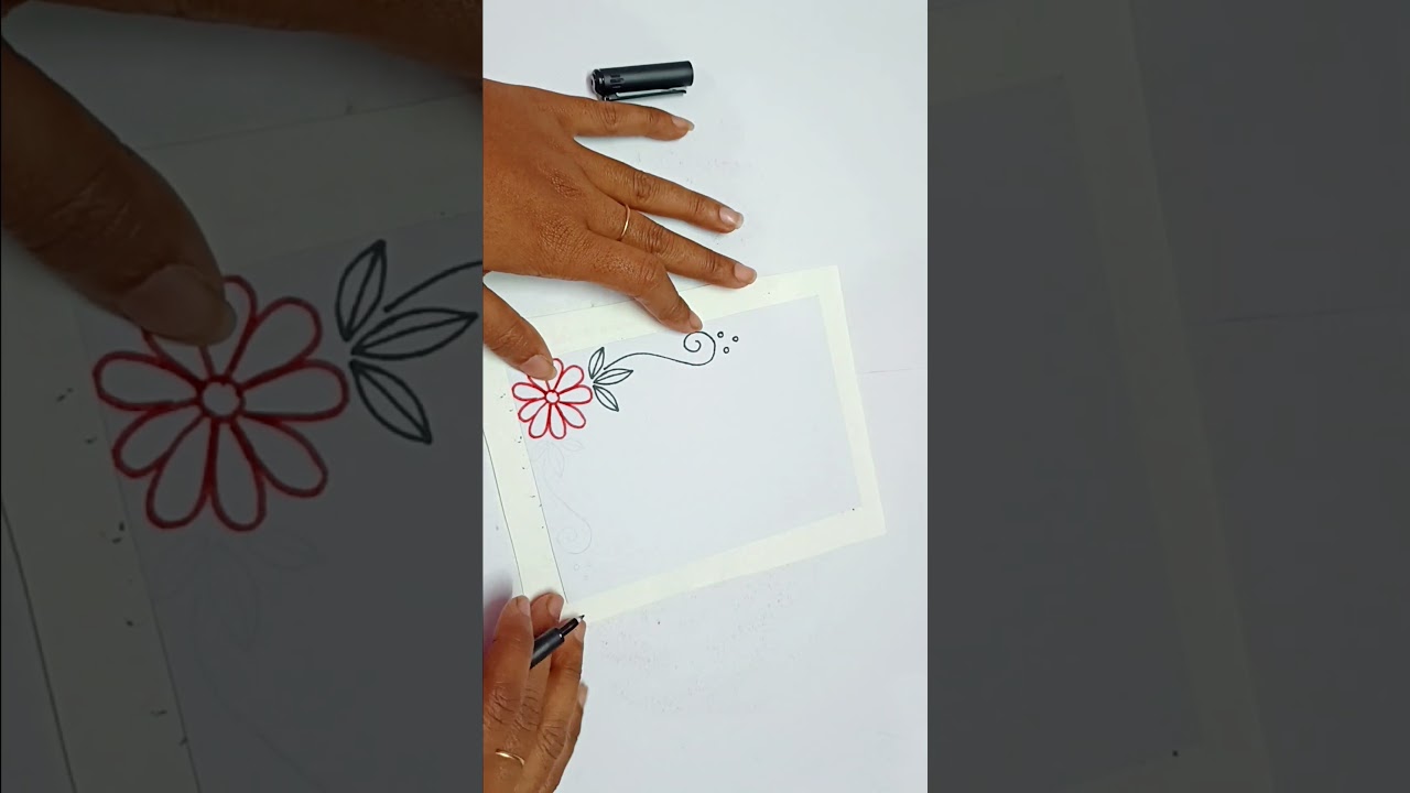 New red and black border design for copy | Front page decoration for project file | easy page design