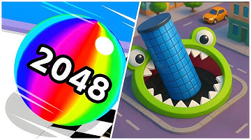 Ball Run 2048 / Hole.io - All Max Mobile Gameplay, Part - 02 